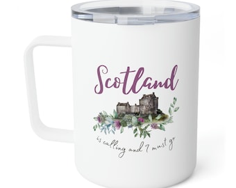 Scotland Is Calling Taza de café aislada, 10oz, regalo escocés, regalo de Escocia, taza de café de Escocia, amante del café escocés, regalo para los amantes del café