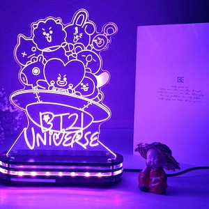 BT21 Universal 3D LED Night Lamp (16 Colour Changes with Remote-Desk Lamp)