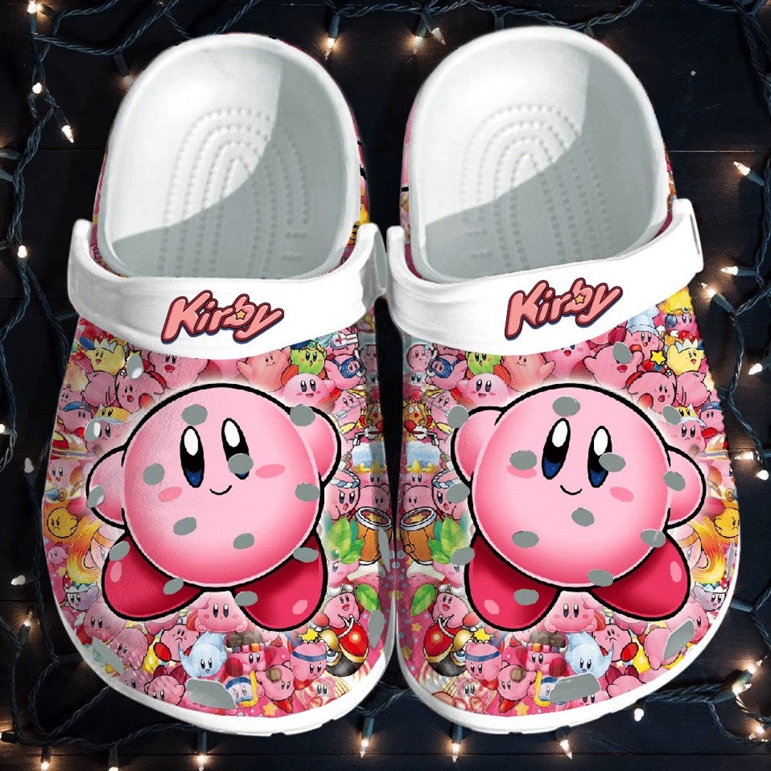 Kirby Clogs Shoes, Kirby Cartoon Kid Adult Clogs, Custom Clogs Slippers ...