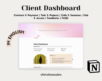 Client Dashboard Notion Template, Notion Client Portal Template, Aesthethic Notion Template, Creative Client Dashboard, Project Management