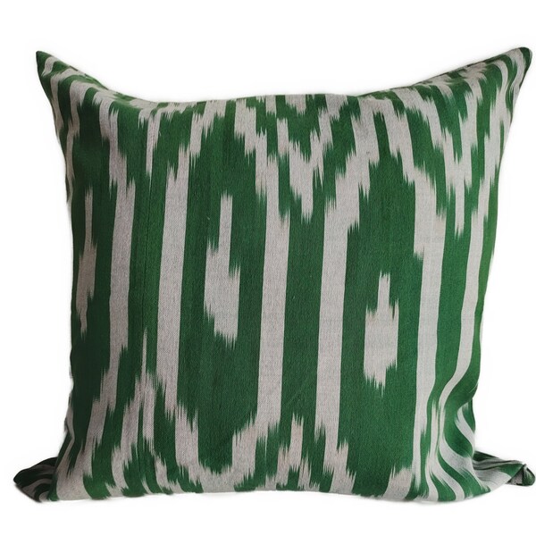 Funda de almohada Ikat verde Cojín Tajik Ikat