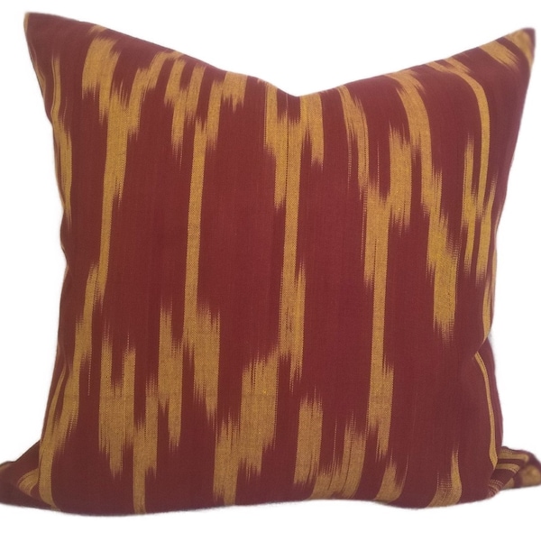Red Ikat Pillow Etsy