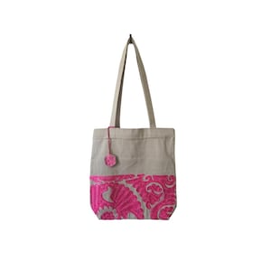 Sac à main brodé rose vif Sac shopper Sac brodé Suzani