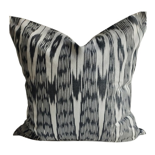 Black and white Ikat pillow cover Handwoven Ikat pillow