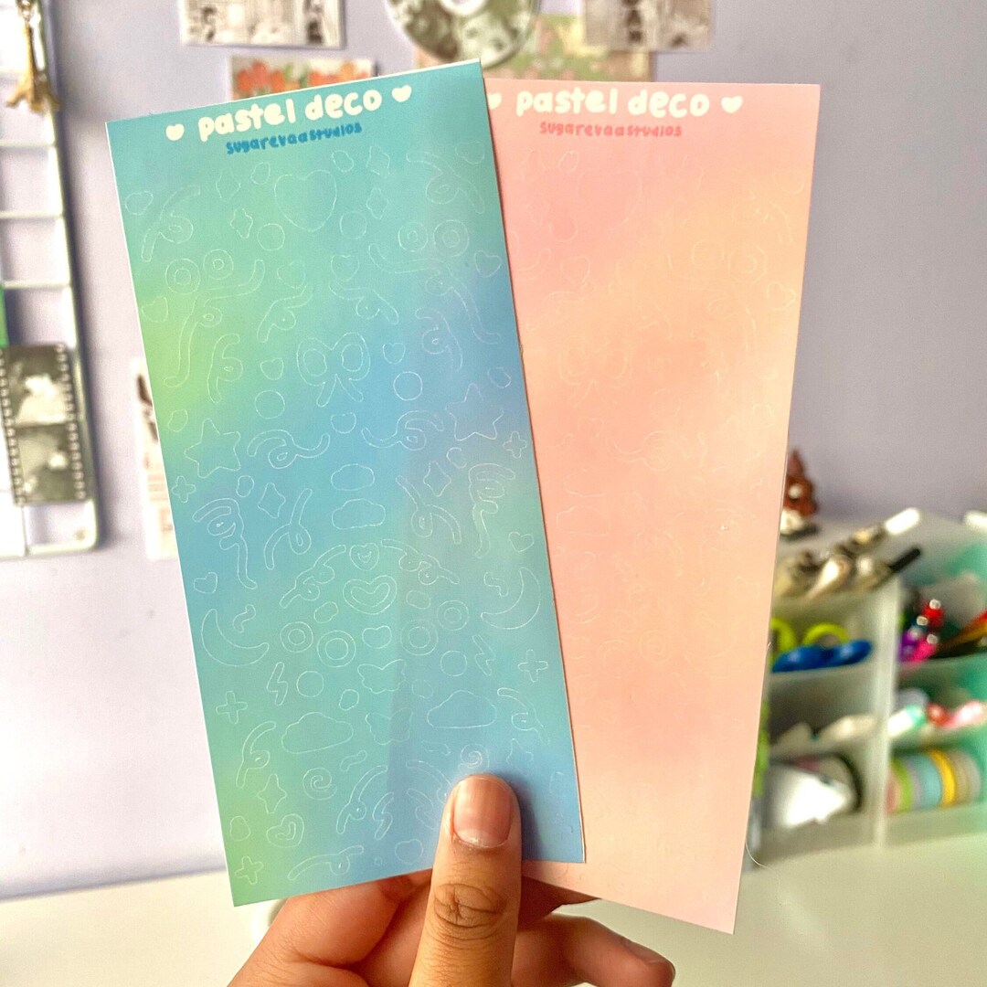 Pastel Deco Sticker Sheets // Kawaii Journaling Polco Deco Sticker