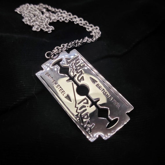 judas priest razor blade necklace