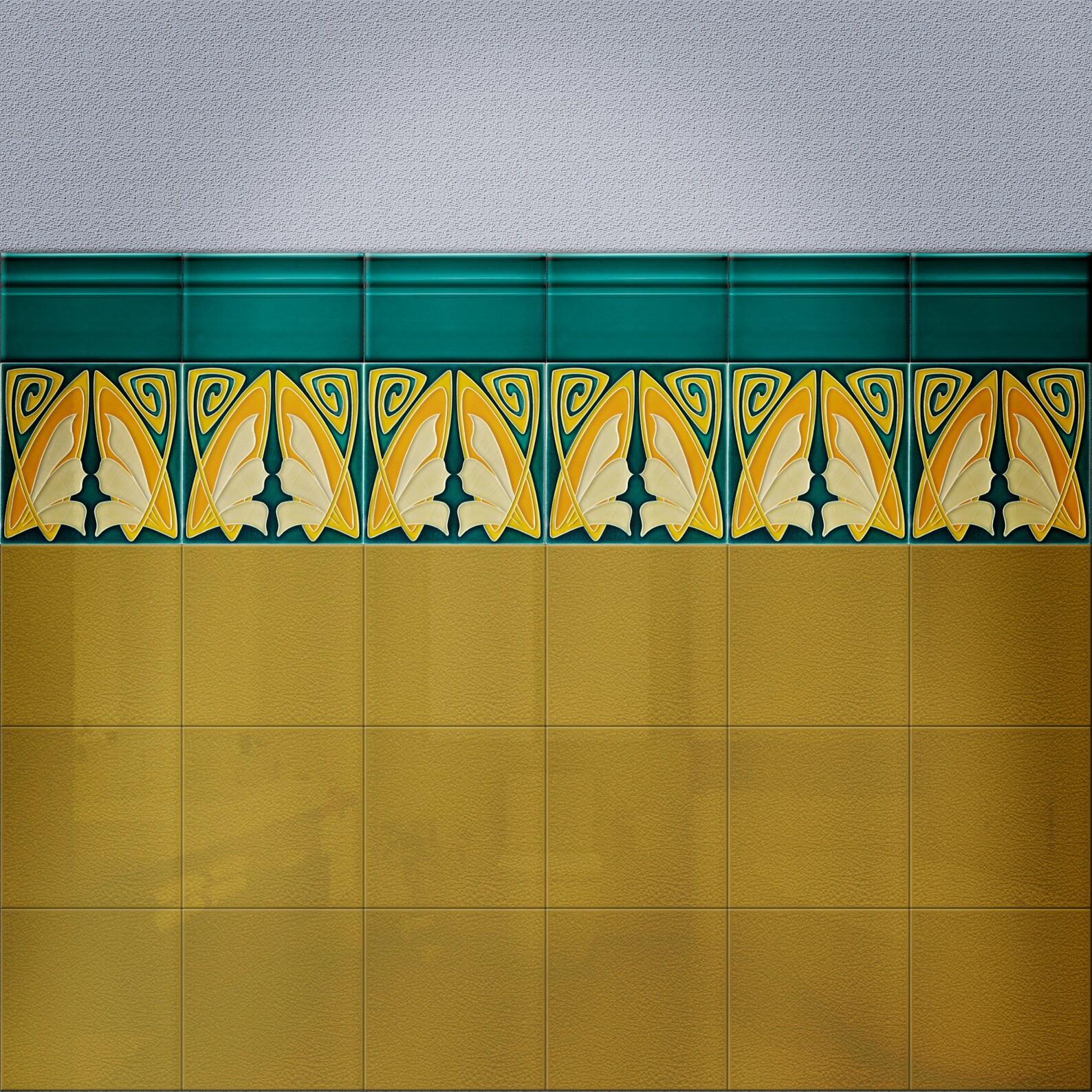 Art Nouveau, Luciano Ceramic Tileworks, papillon, 15 X 15 Cm 6 X 6 Handmade in Italy Etsy