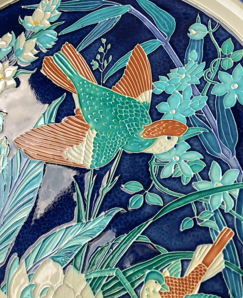 Luciano Ceramic Tileworks, birds,birds, Art Nouveau Tileworks, Wall