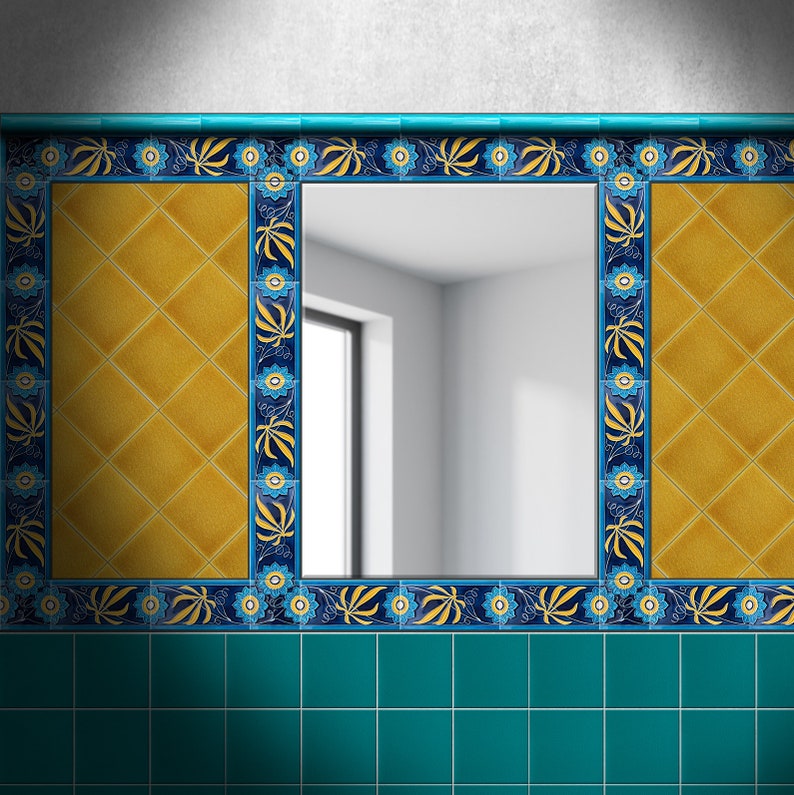 Art Nouveau, Luciano Ceramic Tileworks, fleur De La Passion Blue, Art