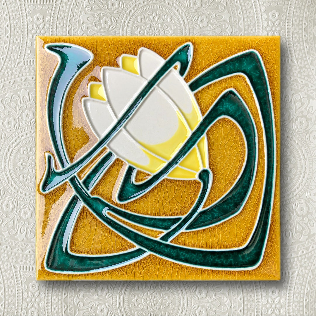 Art Nouveau Luciano Ceramic Tileworks crocus Etsy