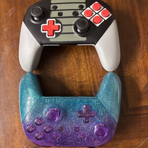 Custom Switch Pro Controller with Octagonal Gates | Chrome, Glitter, Clear Custom Modded Controllers image 11