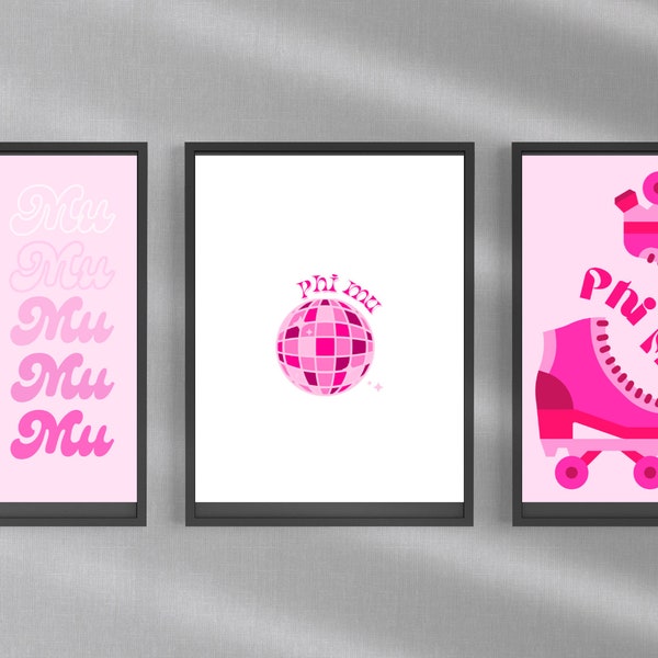 Phi Mu Pink Disco Prints