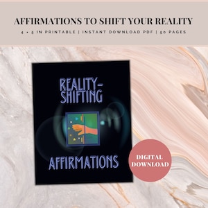 Reality-Shifting Affirmations Printable, Daily affirmations for journaling, mindset, meditation & manifestation,