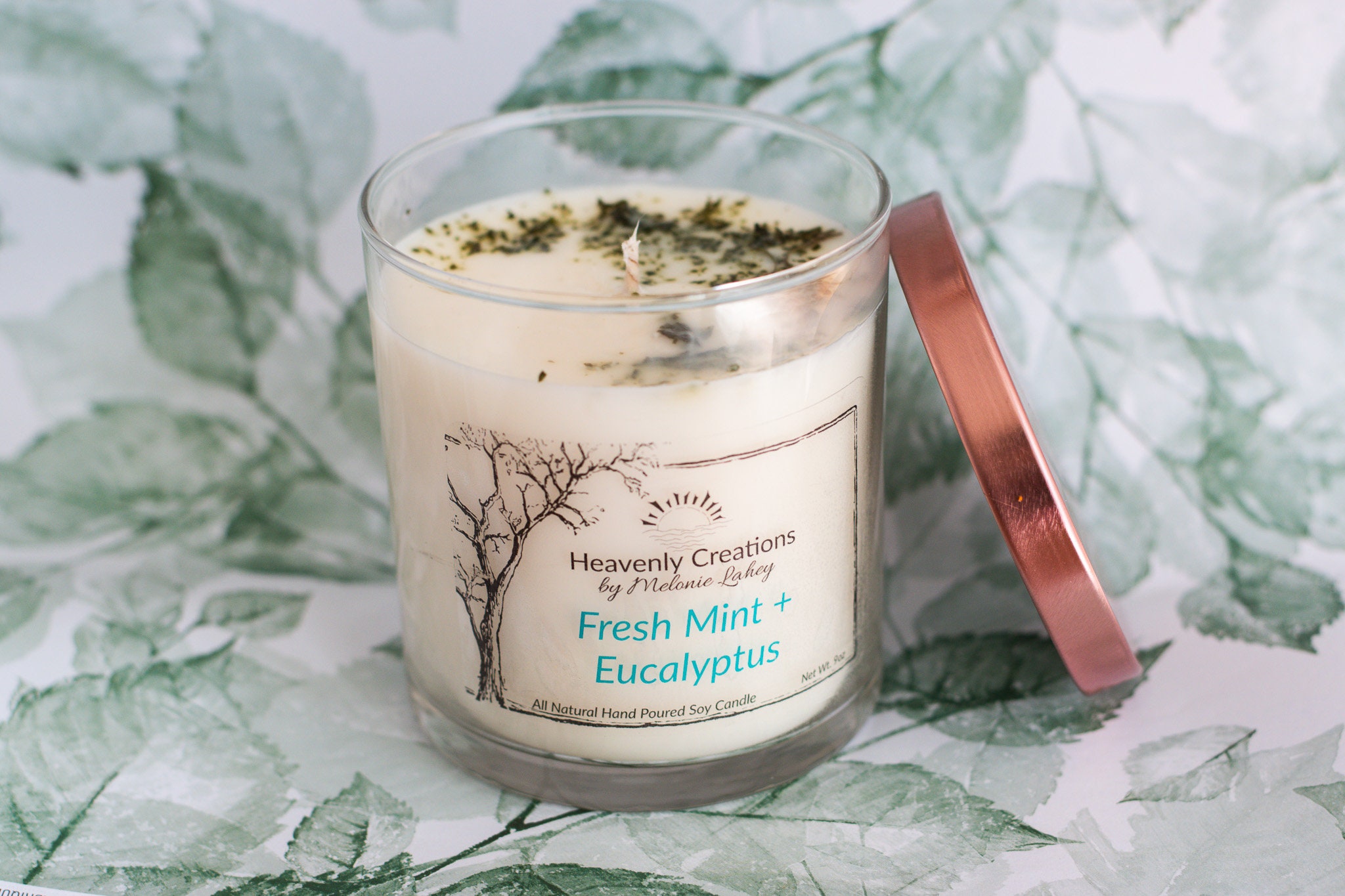 Fresh mint Eucalyptus and Cocoa butter soy candle – Bizzour Decor