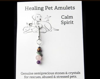 Calm Spirit Healing Pet Amulet Semiprecious Stones Crystals