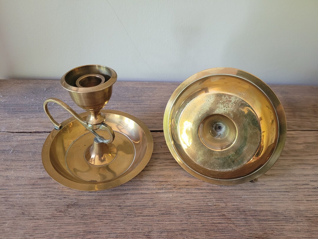 Set of Two French Antique Brass Bedroom Candle Holders From Etsy