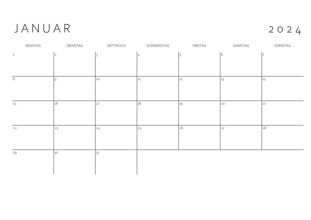  Calendar Landscape Format 2024 for Printing in A4 and A5 - Etsy Illustration 