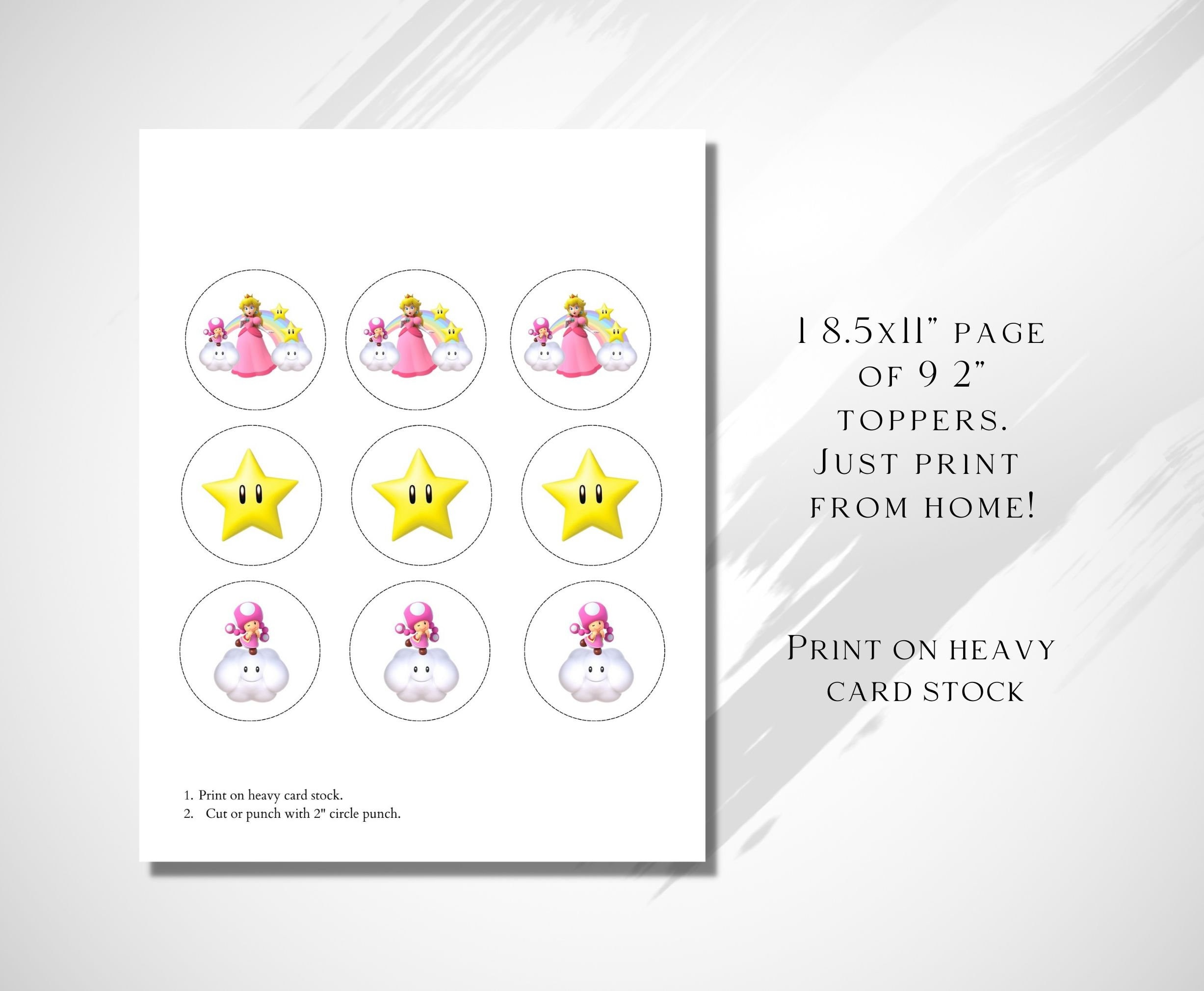 Printable Princess Peach Cupcake Toppers Digital Download - Etsy
