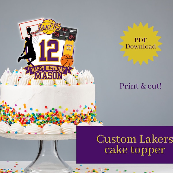 Basketball cake topper, PDF download, DIY cake topper, basketball birthday decor, printable cake topper, sports topper