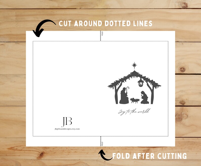 Christian Christmas Card Printable, Religious Printable Card, PDF File, Nativity Card, Christmas ...