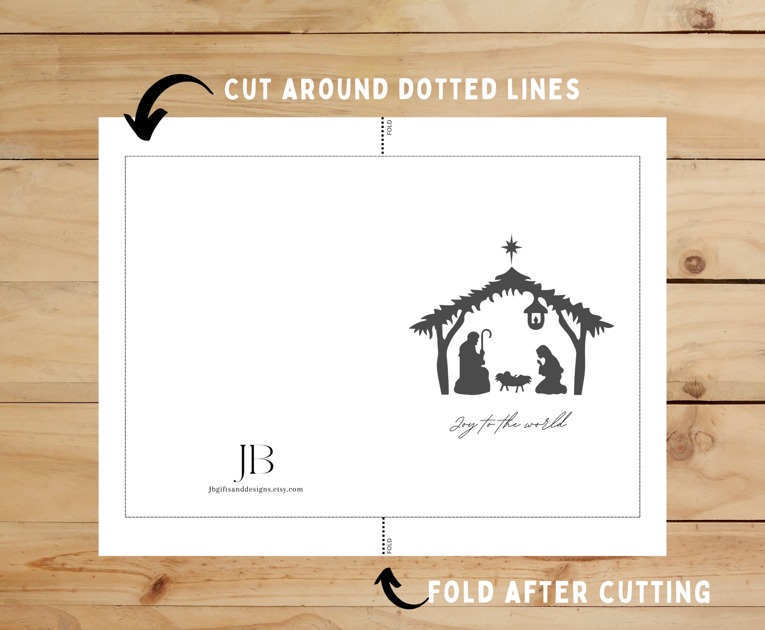 Christian Christmas Card Printable, Religious Printable Card, PDF File ...