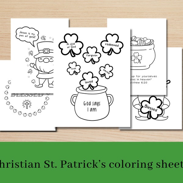 Christian St. Patrick's coloring sheets for kids, St. Patrick's coloring fun, Sunday school activity