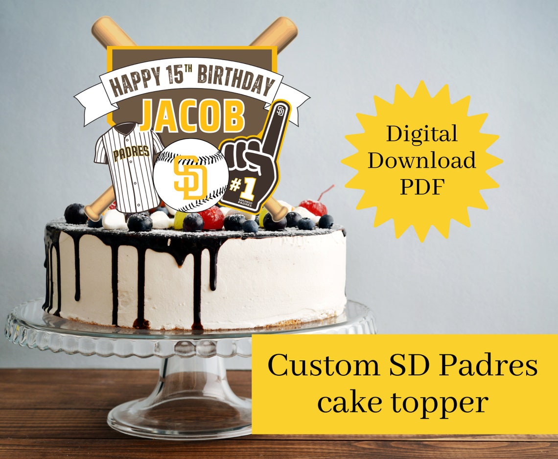 Custom San Diego Padres Cake Topper Digital Download DIY Etsy