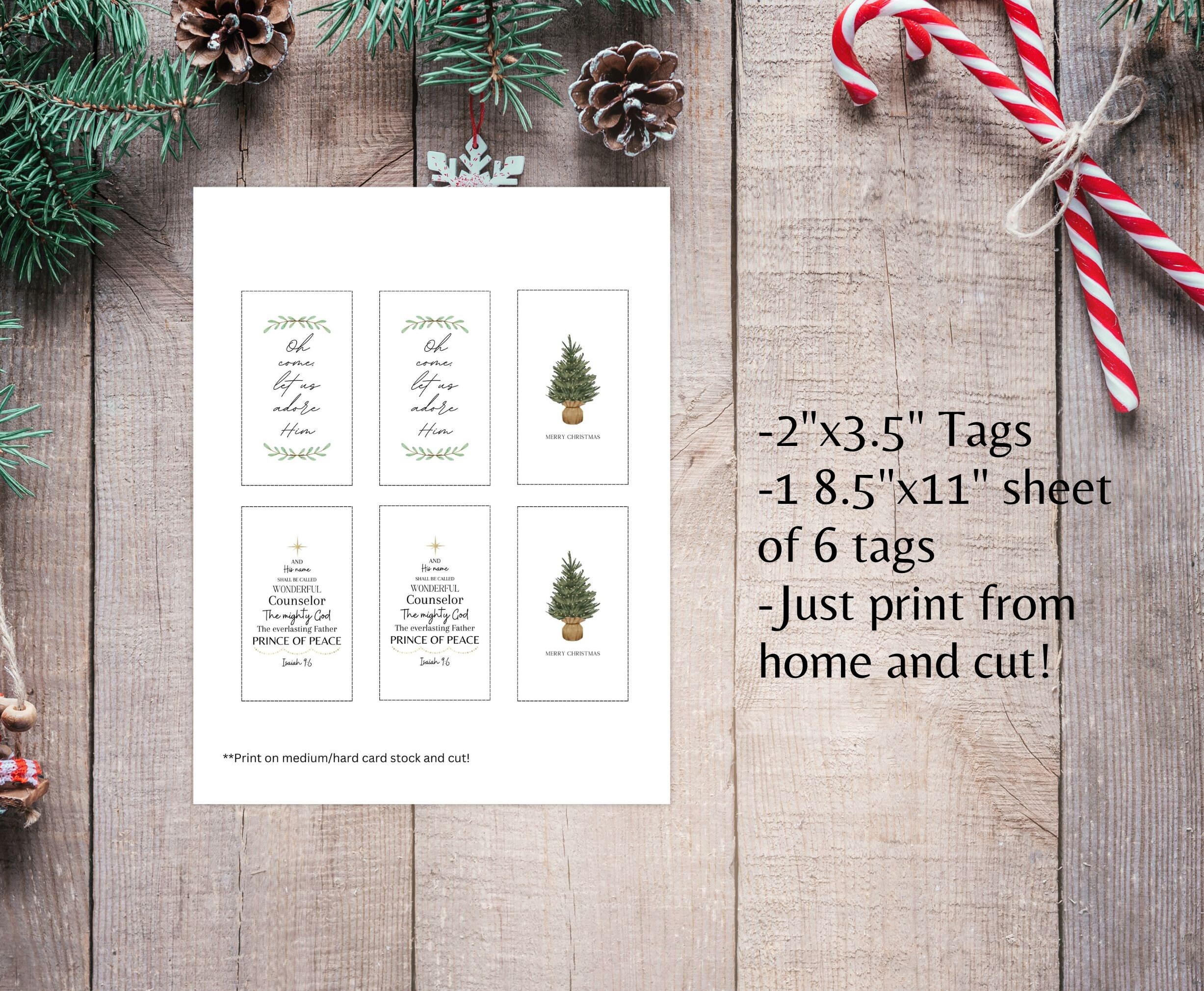 Christian Christmas Gift Tag Printable, Religious Gift Tags, PDF, DIY ...