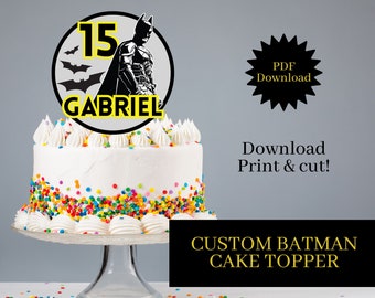 Custom bat cake topper, PDF download, DIY cake topper, boys birthday topper, printable cake topper, digital download