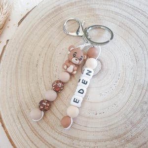Bear key ring, teddy bear key ring, bag charm, personalized key ring, gift idea