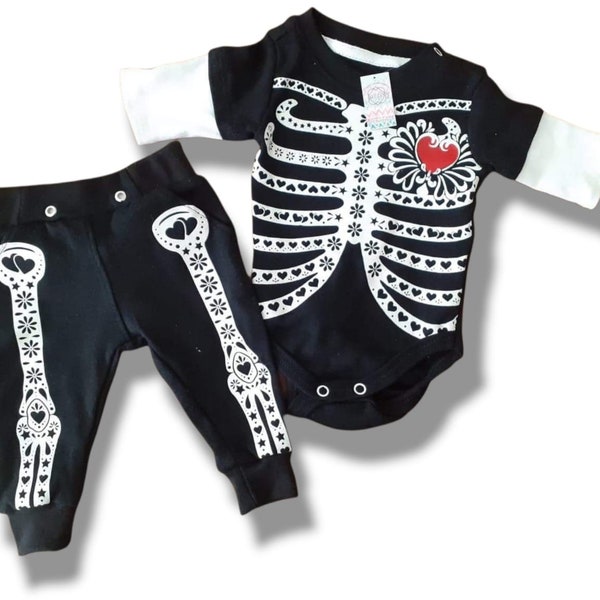 Mexican Skelettor Outfit, Traje De Calavera , Calavera Outfit, Boys Baptism Outfit, Day of Death -Halloween- Dia de Muertos - Christmas - PJ