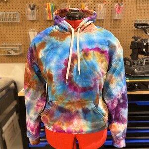 One of a kind spiral tie dye hoodie sweatshirt Adult Large