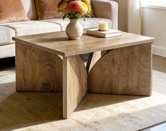 Mesa de centro cuadrada estilo granja para sala de estar