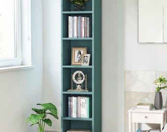 Corner Bookcase 6 Tier Narrow Display Shelf