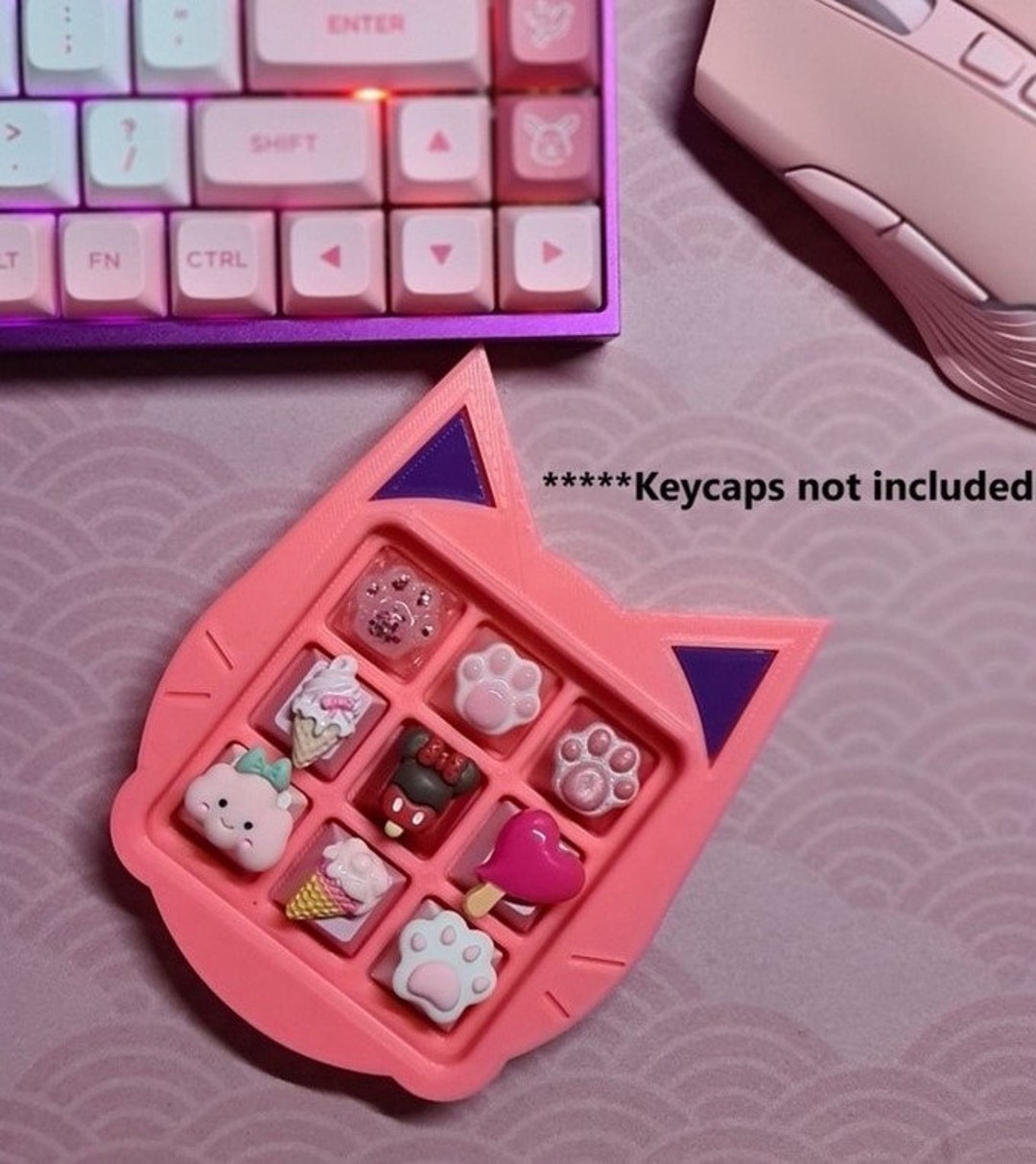 Animal Cat Face Artisan Keycap Display Storage Organizer Etsy