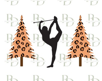 Christmas Tree Twirler SVG - Baton Twirling - Christmas Baton SVG