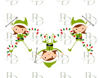 Twirling Elf SVG - Baton Twirling - Christmas Baton SVG