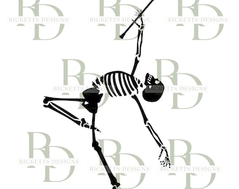 Twirling Skeleton SVG - Baton Twirling - Halloween Baton SVG