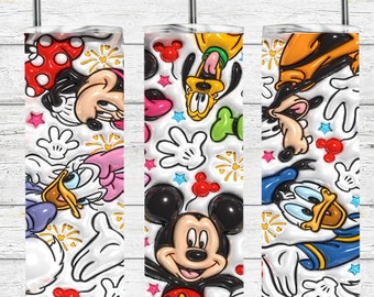 Mickey and Minnie 3D 20oz Tumbler, Disney Lover Cup, Christmas Gift, Gift