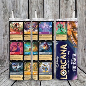 Lorcana Promo Cards 20oz Tumbler Cup, Disney Lover, Trading Cards, Gift for boy, Gift For Girl