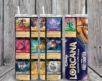 Lorcana Promo Cards 20oz Tumbler Cup, Disney Lover, Trading Cards, Gift for boy, Gift For Girl