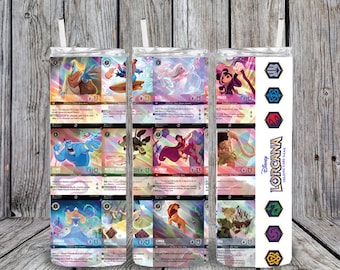 Lorcana Enchanted 20oz Tumbler Cup, Disney Lover, Trading Cards, Gift for boy, Gift For Girl