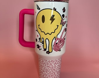 Over Stimulated Moms Club 40oz Tumbler Cup with Handle, Mom Club, Mom Cup, Mom Gift, Girl Cup