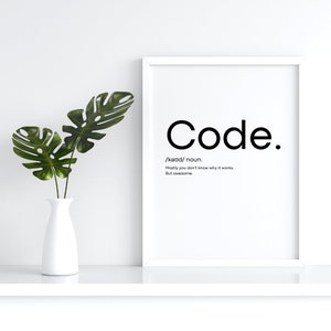 Programmer Printable Code | Wall Art | Modern Print | Coding | Computer Science Print | Quote | Developer