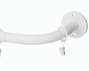 Industrielle Gardinenstange weiß regulierbar 140 -220 cm