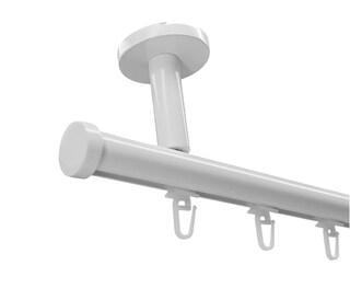 Kowibcl Staffe Per Aste Tende Da Soffitto | Supporto Per Asta Ø 2,5 Cm | Set Da 2 In Metallo Bianco | Hardware Di Montaggio Incluso