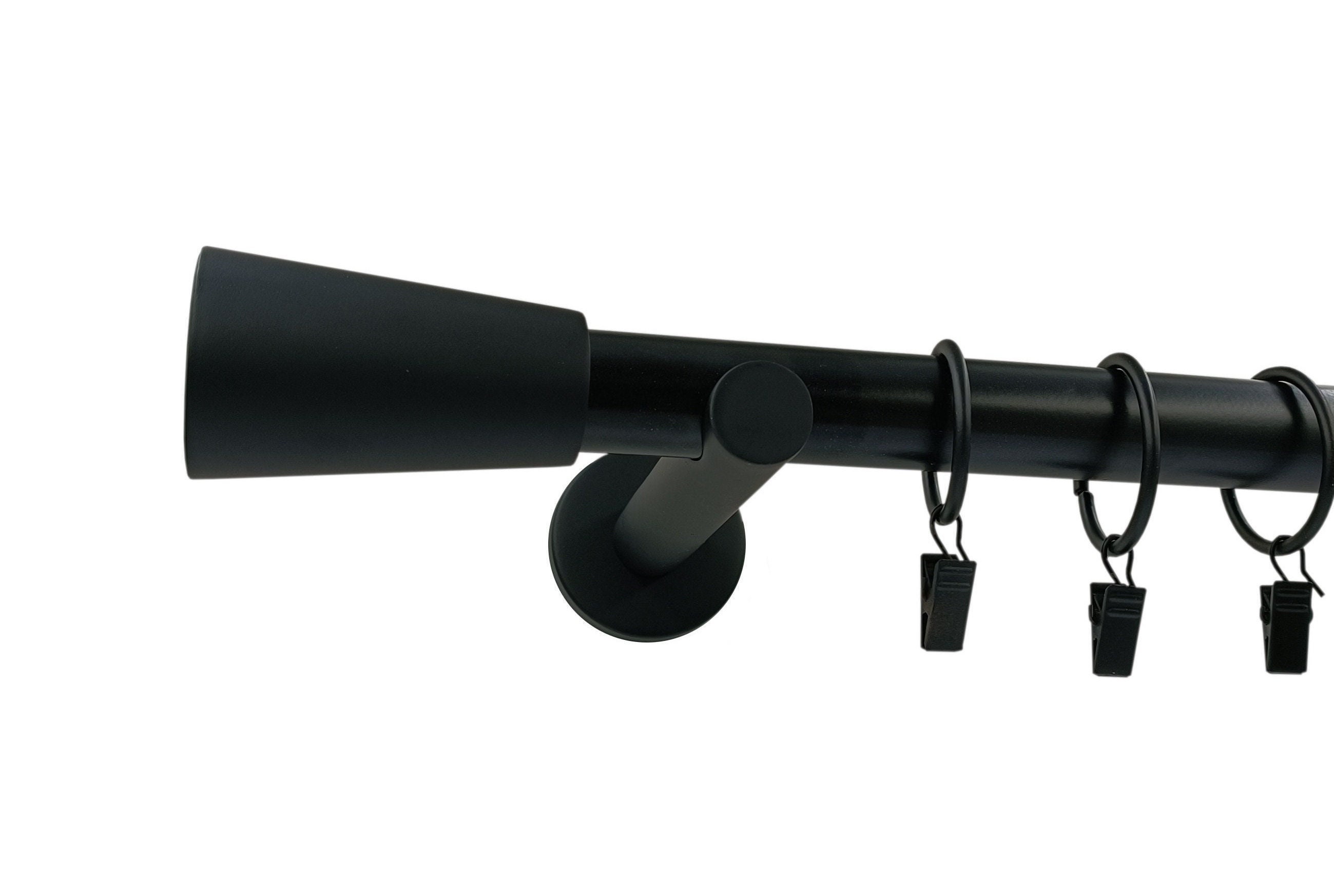 Asta Per Tendine Nera Opaca 2 Pezzi Regolabile 182-365 Cm, Diametro 2.5 Cm, Terminali A Sfera, Resistente E Portante Fino A 13 Kg, Per Soggiorno E Camera Da Letto - 2