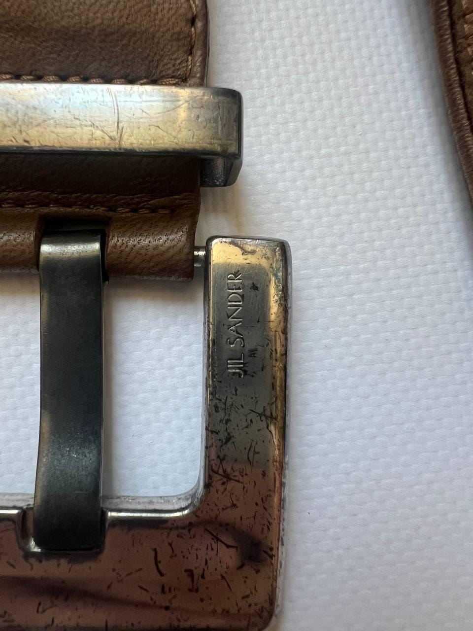 Vintage Rare Jil Sander 90s Leather Belt Pleated Braided  display picture 2