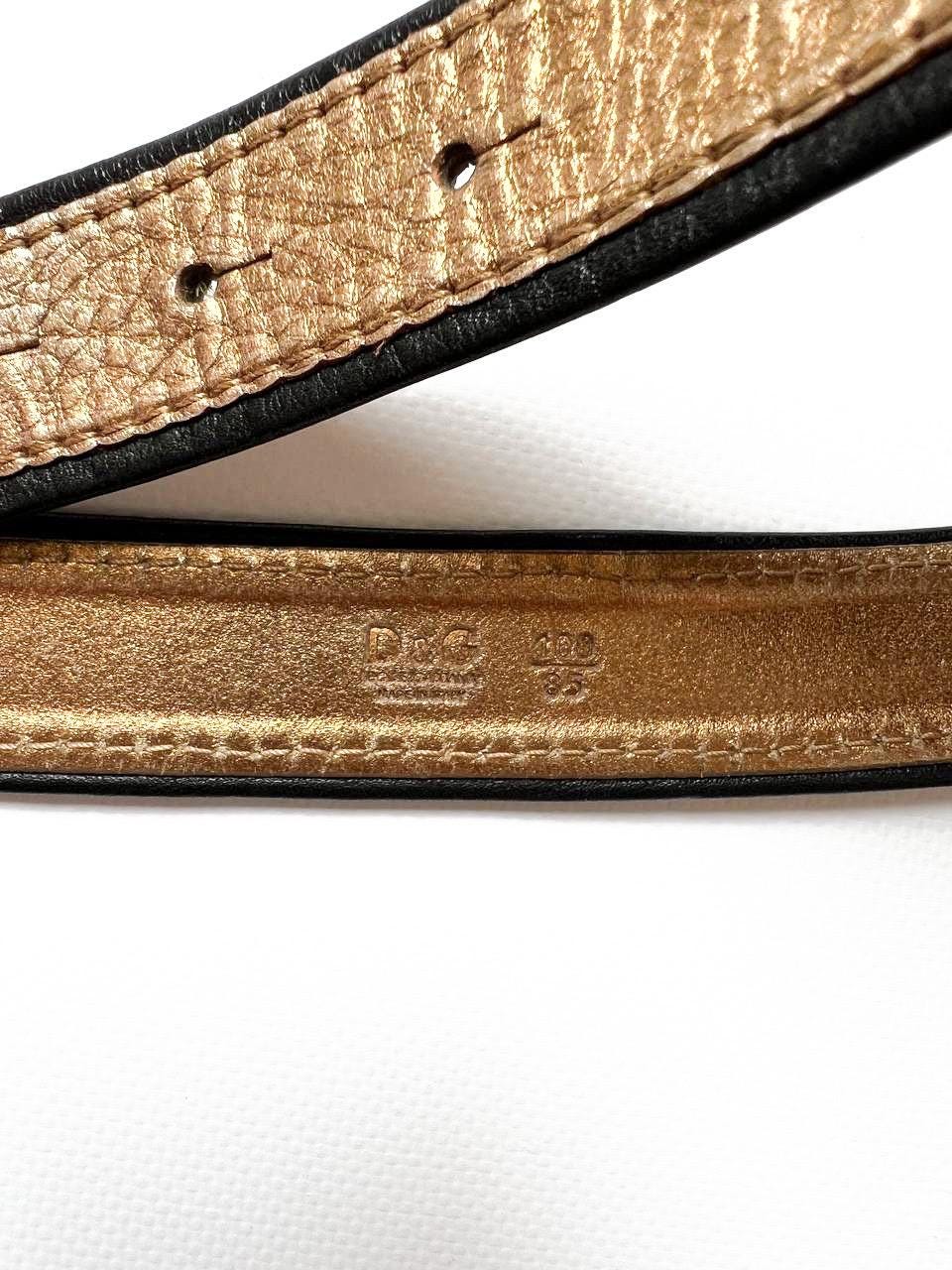Vintage Rare Dolce Gabbana Gold Leather Logo Buckle Luxury  display picture 1