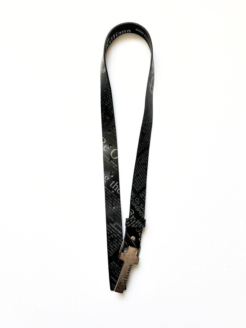 小物 John Galliano newspaper belt Vintage John Galliano Printed Newspaper Gazette Logo Belt With